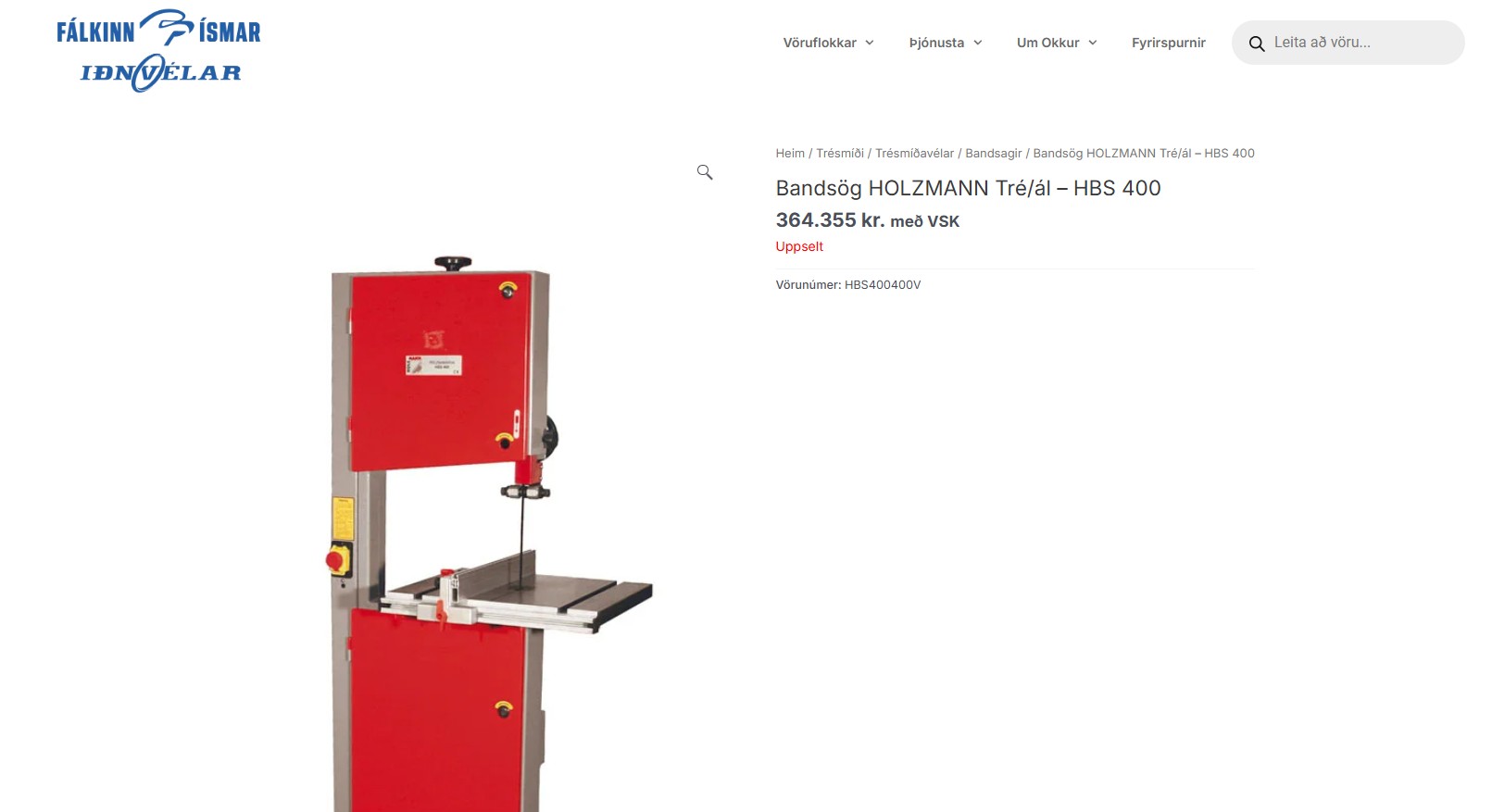 SELT / SOLD Bandsög HOLZMANN Tré/ál – HBS 400 Fálkanum 11