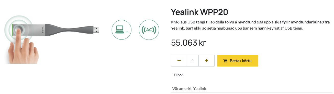 Yealink WPP20 þráðlaus USB skjádeiling 8