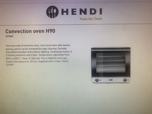 SELT / SOLD Hendi Convention H90 ofn frá Verslunartækni / Geiri 5