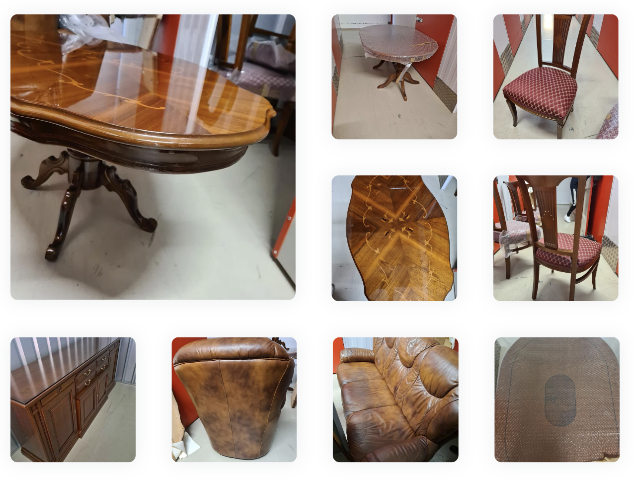 SELT / SOLD Borðstofuborð - Sófasett - Borðstofusett + 6 stólar - Skenkur