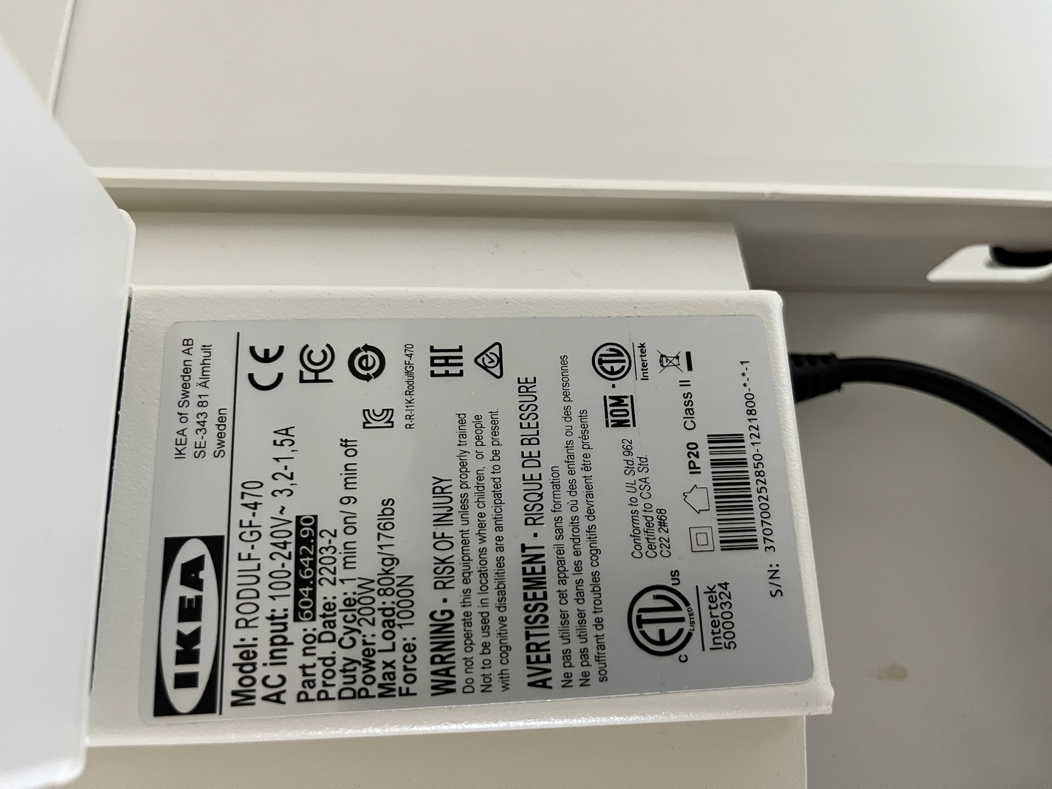 SELT / SOLD IKEA rafmagnsborð, B140xD80sm. 5
