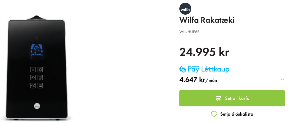 SELT / SOLD - Wilfa Rakatæki frá Byggt & búið 6