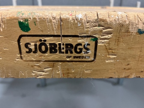 SELT / SOLD - Sjöbergs tvöfaldur hefilbekkur, L142 x B110 sm. 6