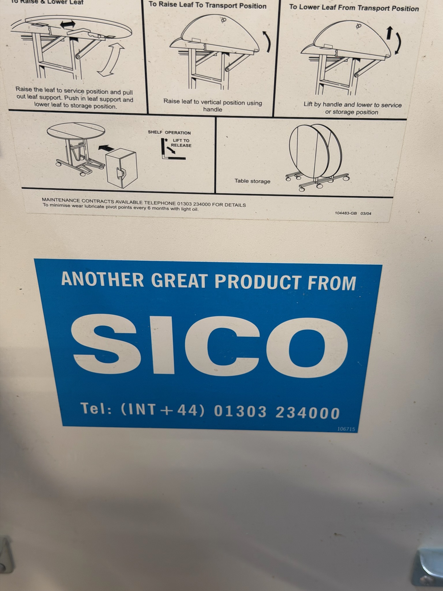 SICO felliborð á hjólum, B109xD91sm. 7