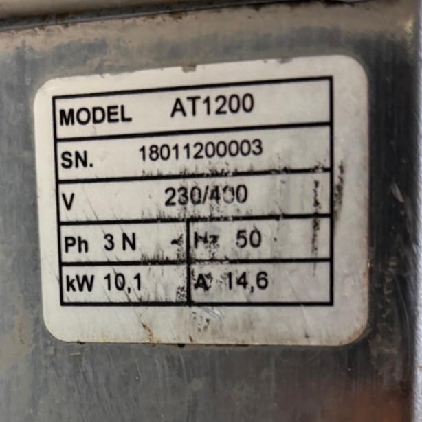 SELT / SOLD ATA-AT1200 húddvél 10 kw. 9