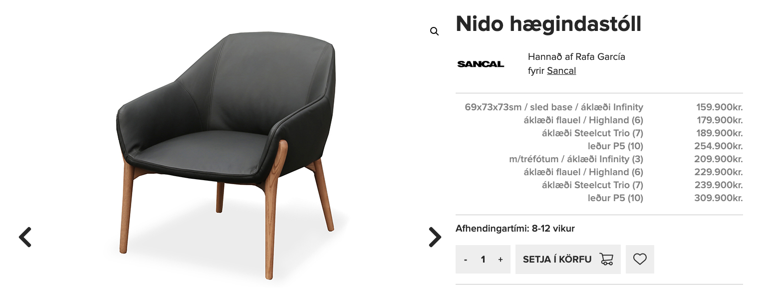SELT / SOLD Sancal hægindastólar frá Módern 9