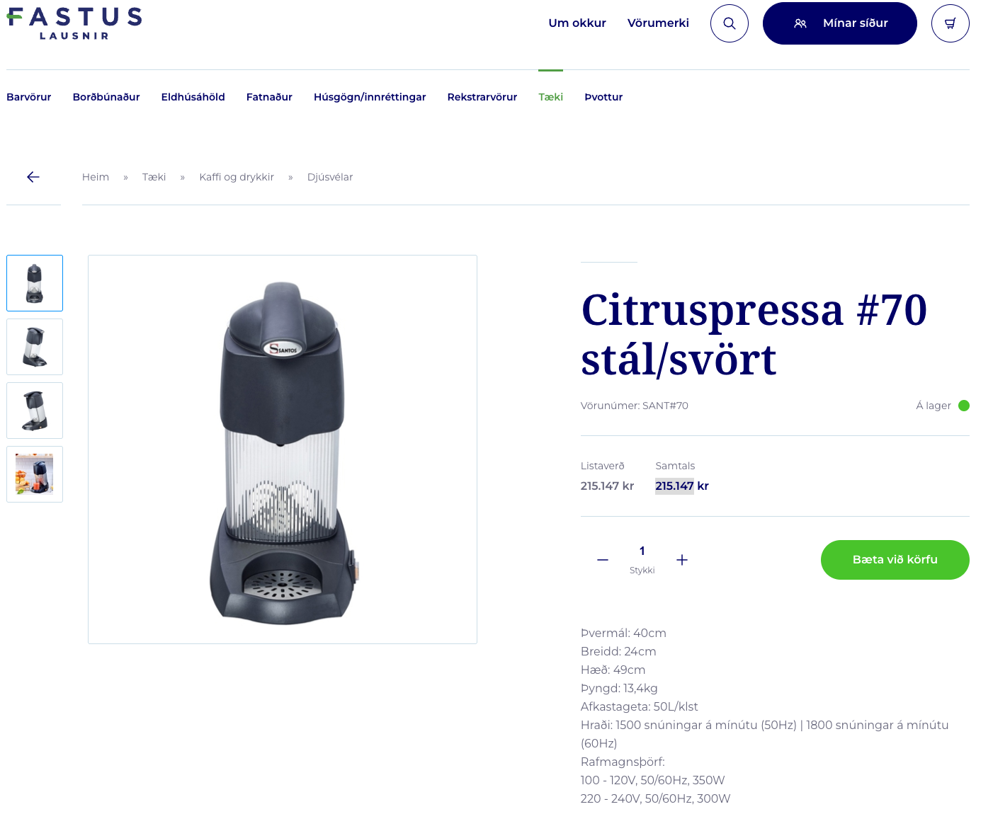 Santos Citruspressa frá Fastus 3