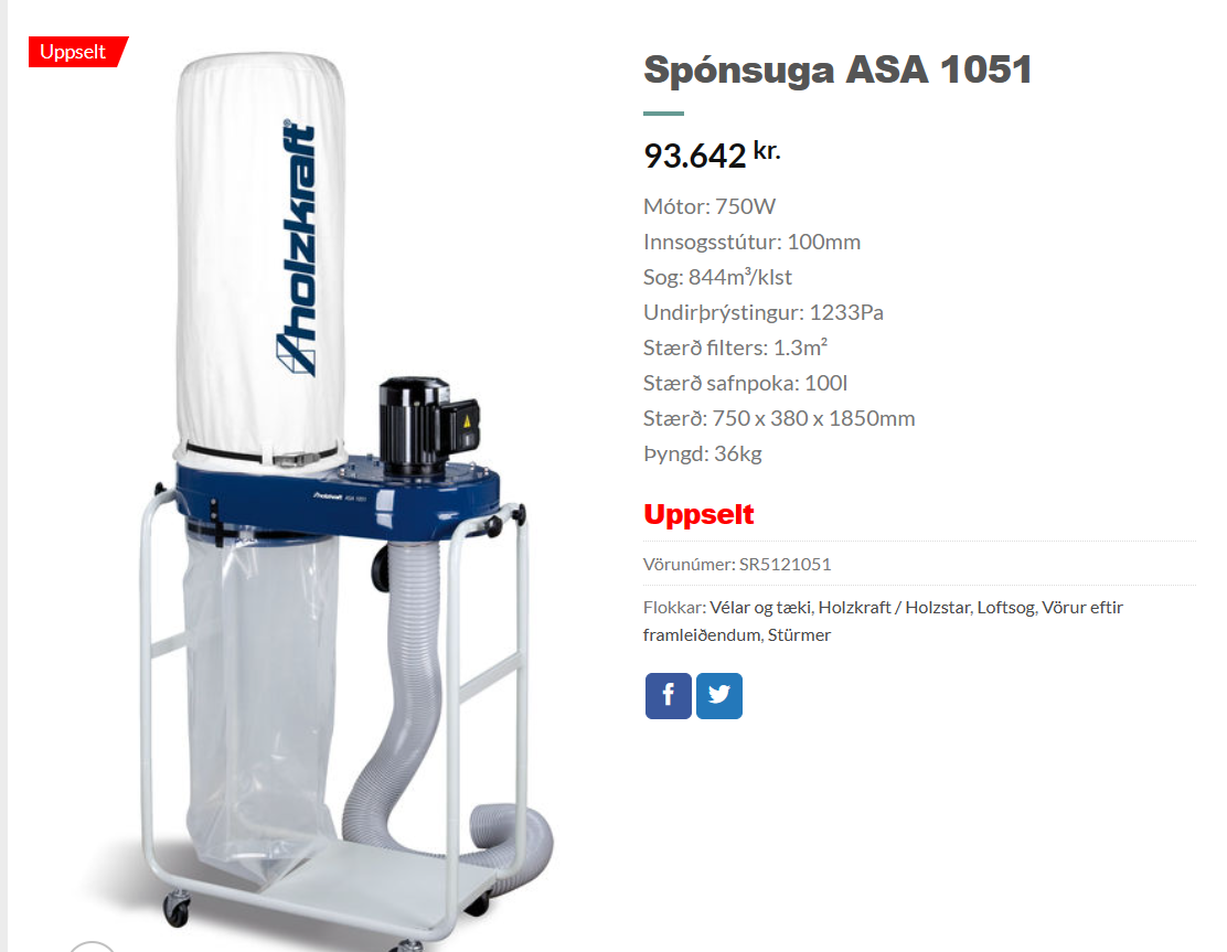 SELT / SOLD Spónsuga ASA 1051 - Holtzkraft 2