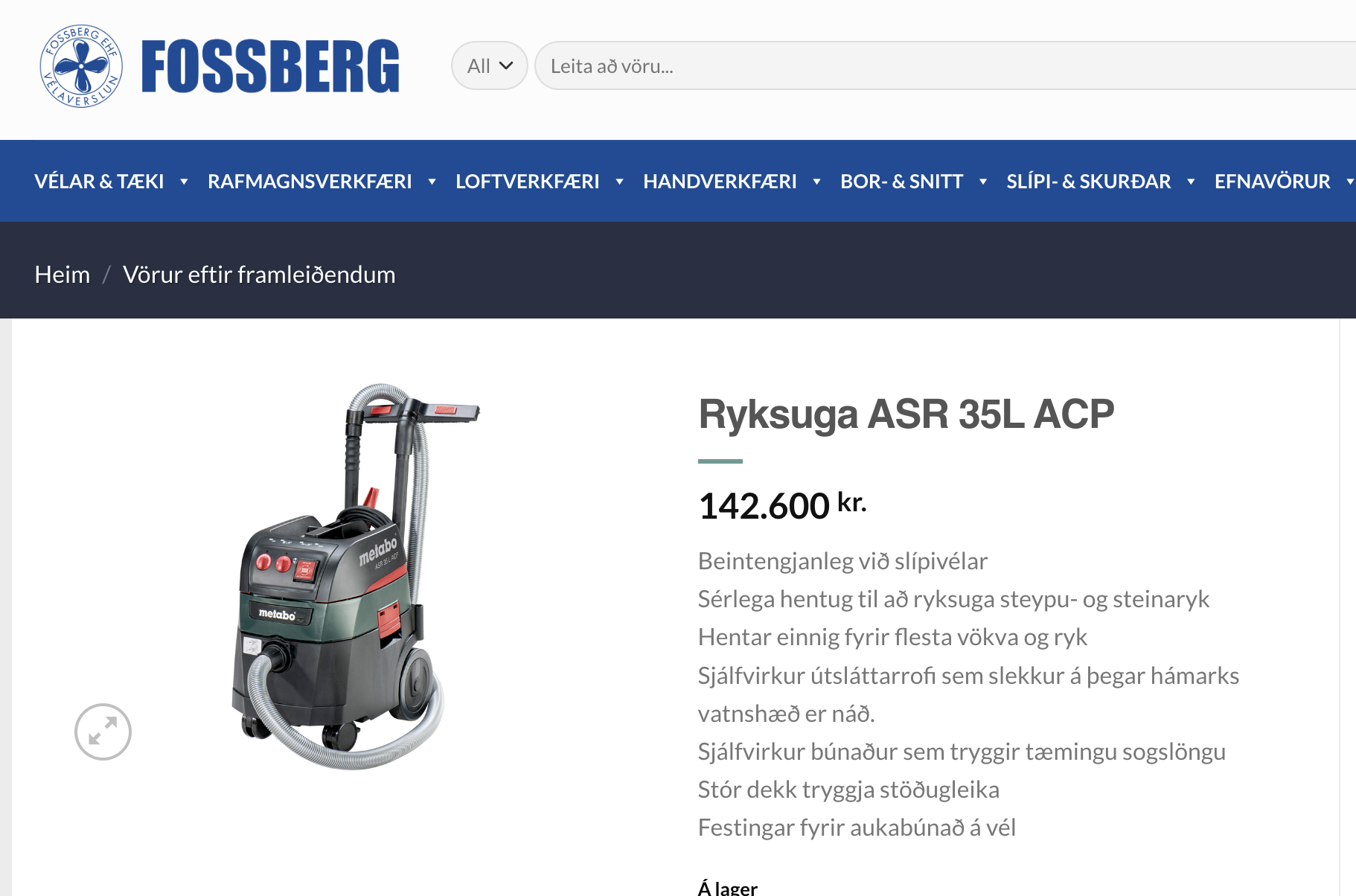 SELT / SOLD - Ryksuga Metabo ASR 35 ACP 7