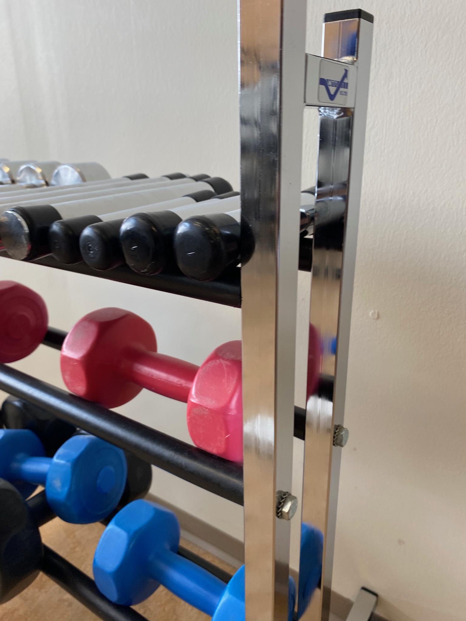 SELT / SOLD Handlóð ásamt rekka á hjólum 3