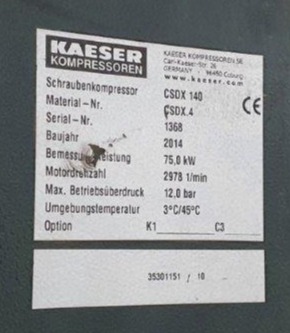 SELT / SOLD Öflug Kaeser loftpressa CSDX 140 3