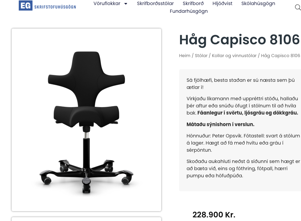 Håg Capisco 8106 vinnukollur frá EG Skrifstofushúsgögn (4 stk.) 4