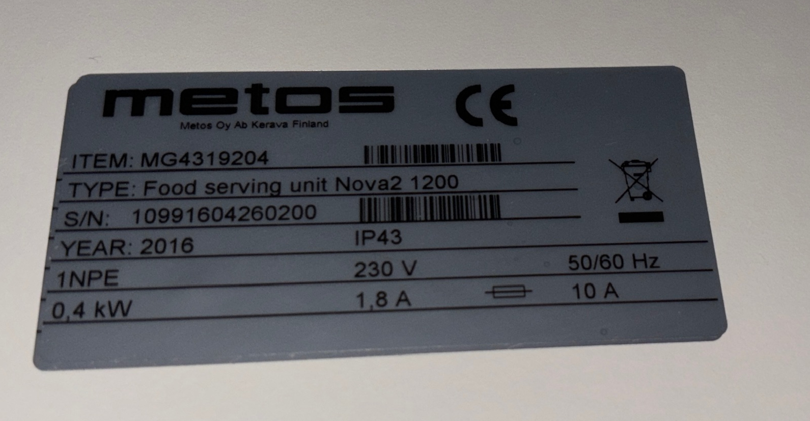 SELT / SOLD Metos mötuneytisborð með súpupott á hjólum, B120xB65/115xH90 sm. 9
