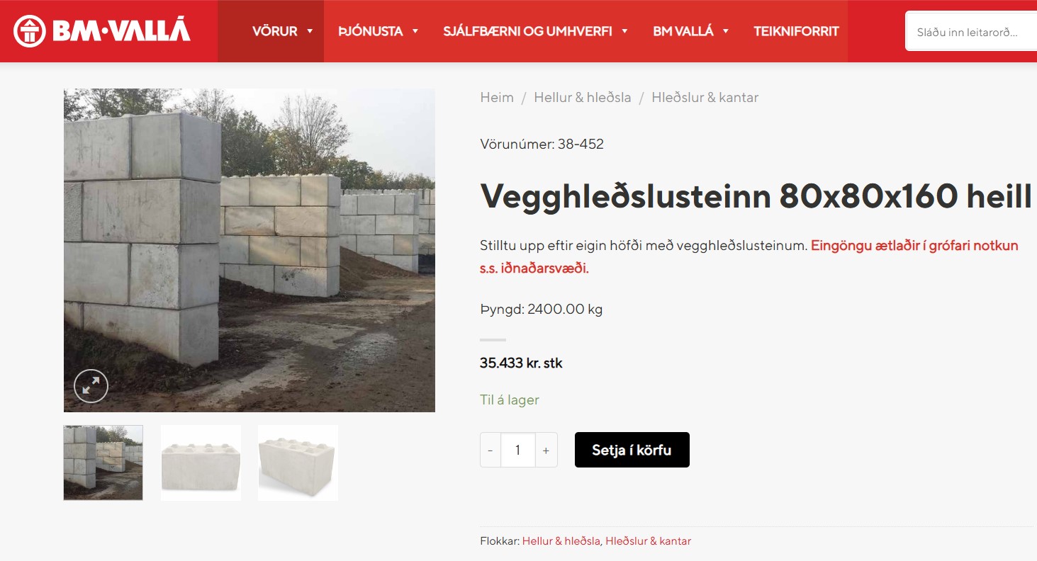 SELT / SOLD - LEGO steinar - vegghleðslusteinar 80*80*160 2.4 tonn 25 stk. 3
