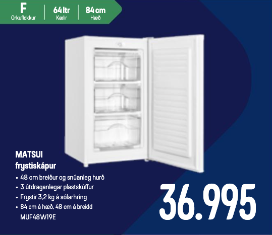 SELT / SOLD Matsui frystiskápur, H84sm., 64L 3