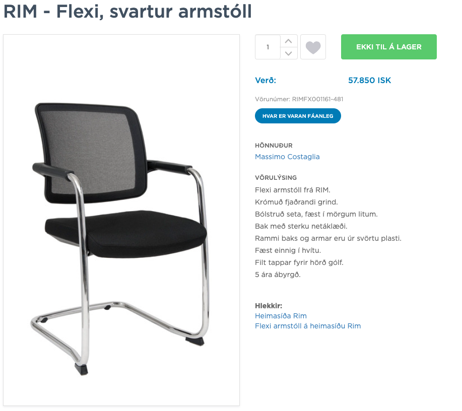 SELT / SOLD - Rim fundarstólar frá Pennanum (6 stk.) 5