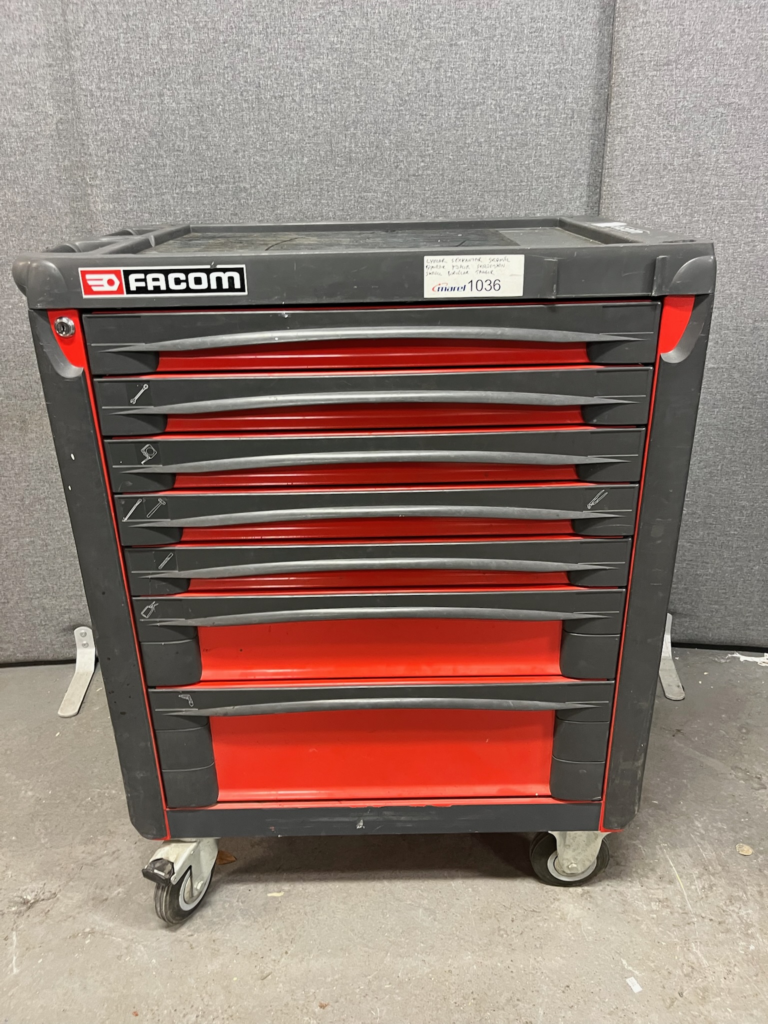 SELT / SOLD Facom Jet XL verkfæraskápur frá Ísól, 5+1+1 skúffur - nr.7 2