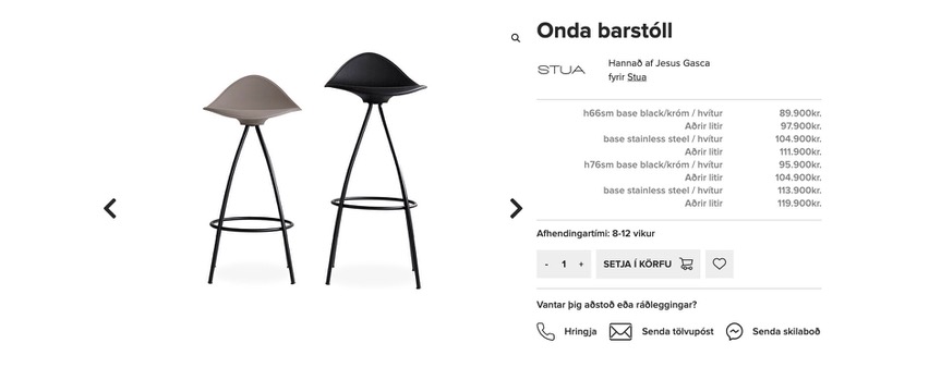 SELT / SOLD Stua barstóll frá Módern 5