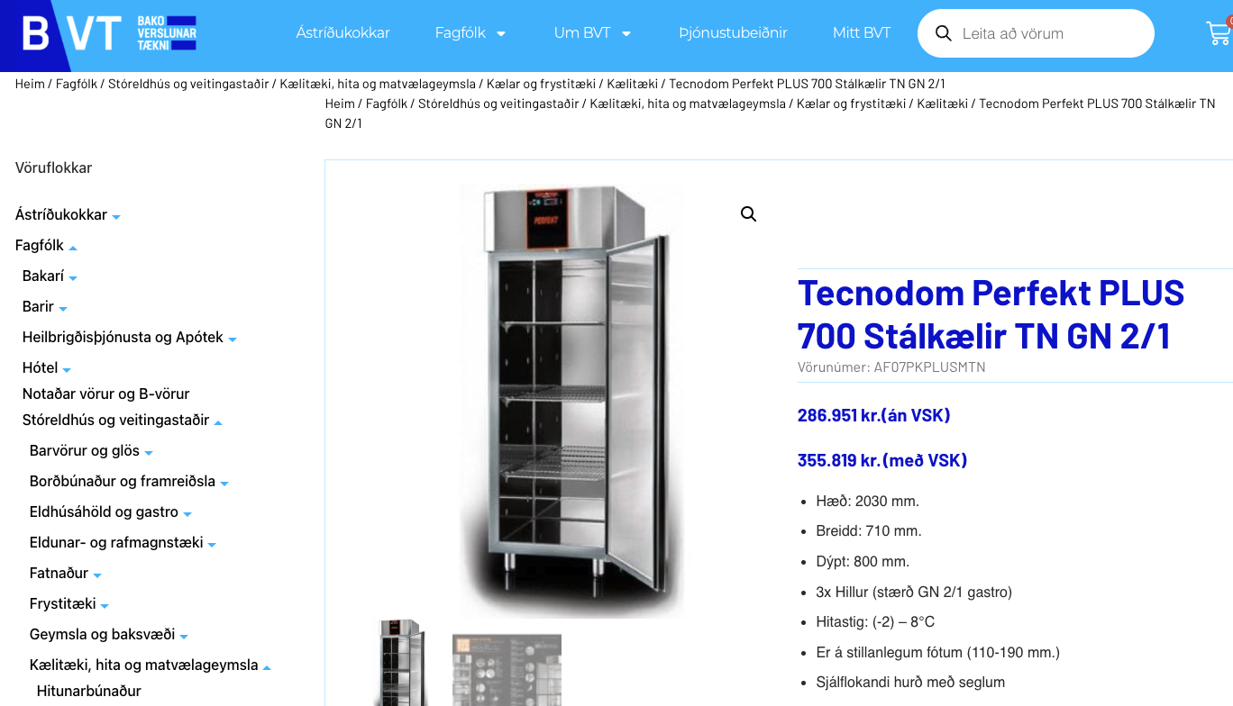 SELT / SOLD Tecnodom Plus 700 Stálkælir frá BVT 3