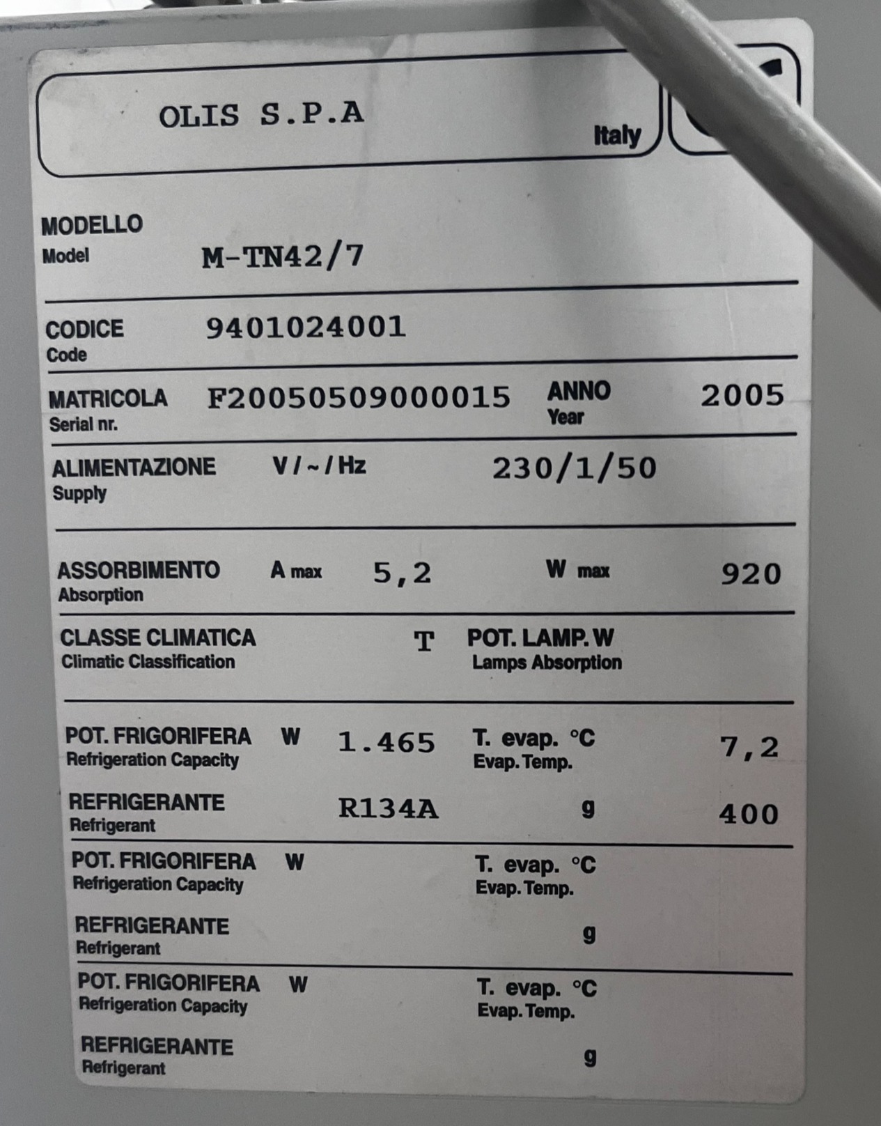 SELT / SOLD - OLIS - M-tn42/7 manngengur kælir 2