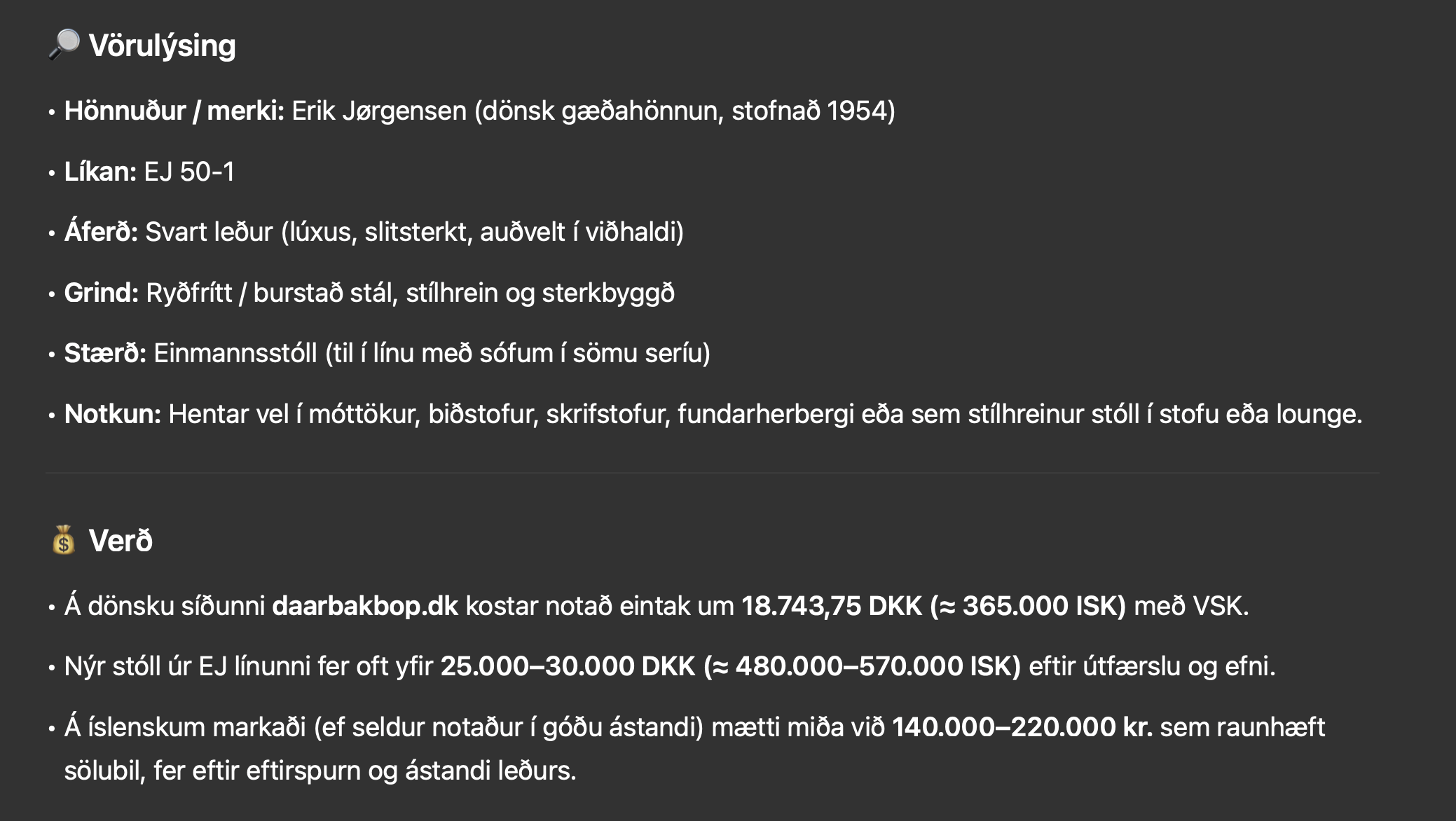 Erik Jörgenssen hægindastóll (2 stk.) 2