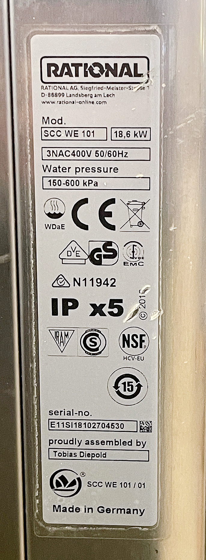 SELT / SOLD Rational Combi gufusteikingarofn, 10 skúffur 12