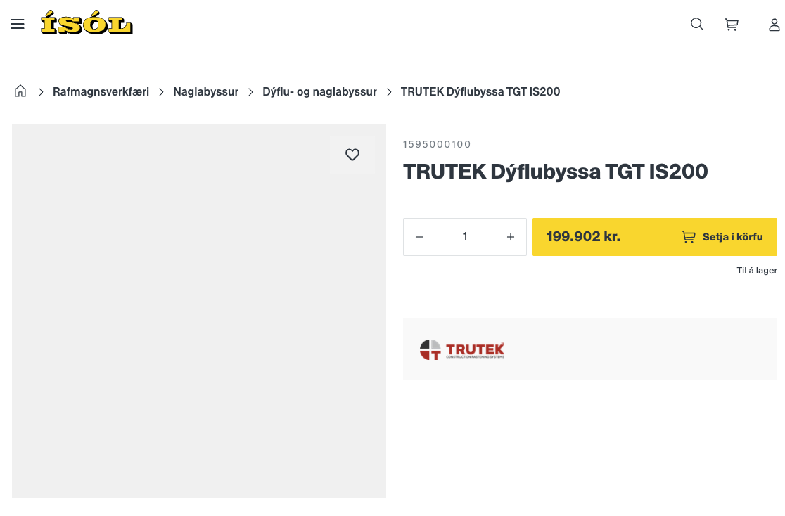 SELT / SOLD Trutek dýflubyssa frá Ísól 4