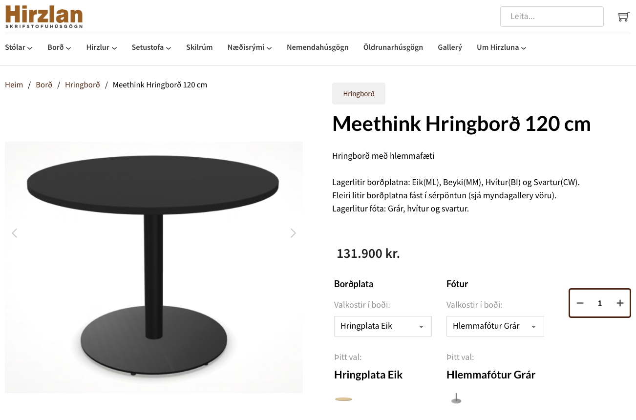 SELT / SOLD Hringborð, Ø140xH74sm. 5