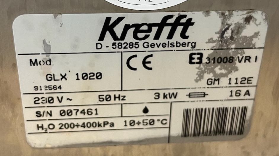SELT / SOLD GLX 1020 uppþvottavél frá Krefft 5