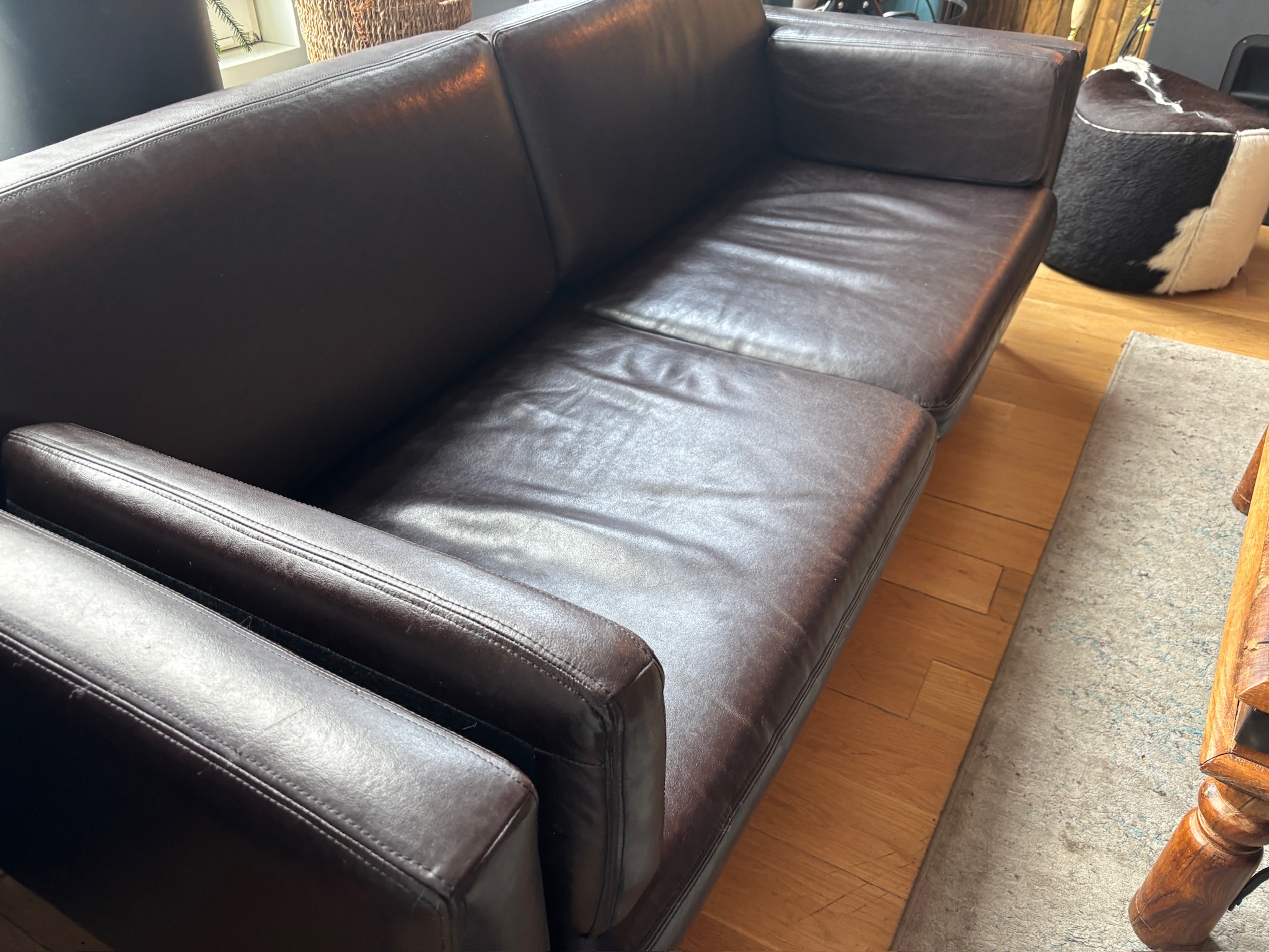 SELT / SOLD IKEA sófi, brúnn, B195xD80xH75sm. 4