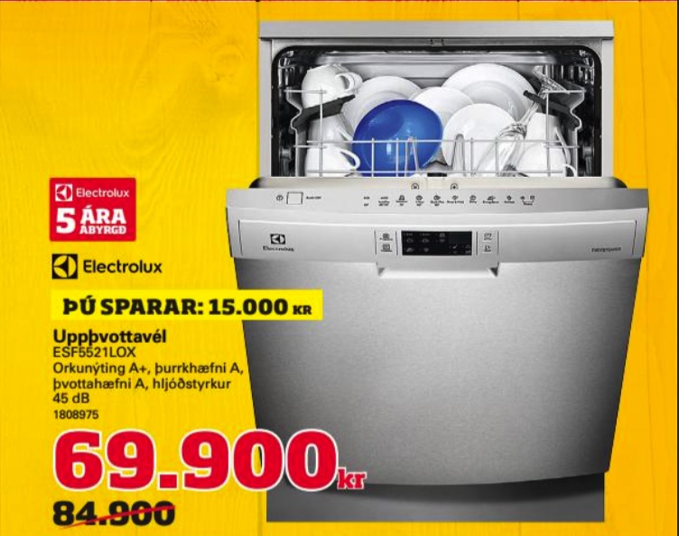 SELT / SOLD Electrolux Uppþvottavél ESF5521LOx 60 sm (2016) 4