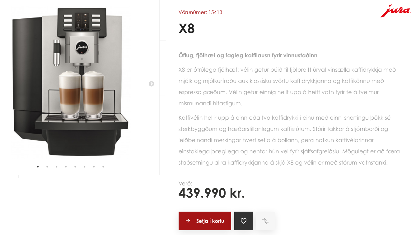 SELT / SOLD Jura X8 kaffivél - Alþingi 5