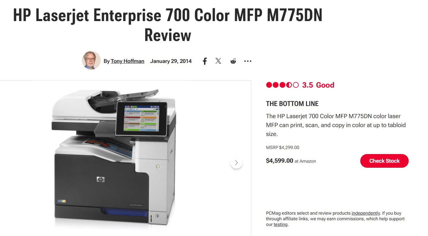 SELT / SOLD Litaprentari HP LaserJet Enterprise 700 Color MFP M775z 2