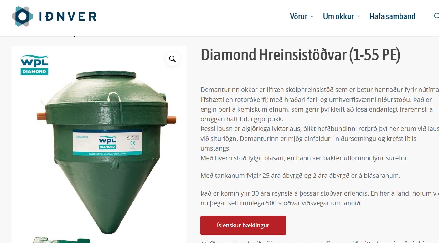 SELT / SOLD- Rotþró - Diamond hreinsistöð - DMS5 - 14 til 20 manna 8
