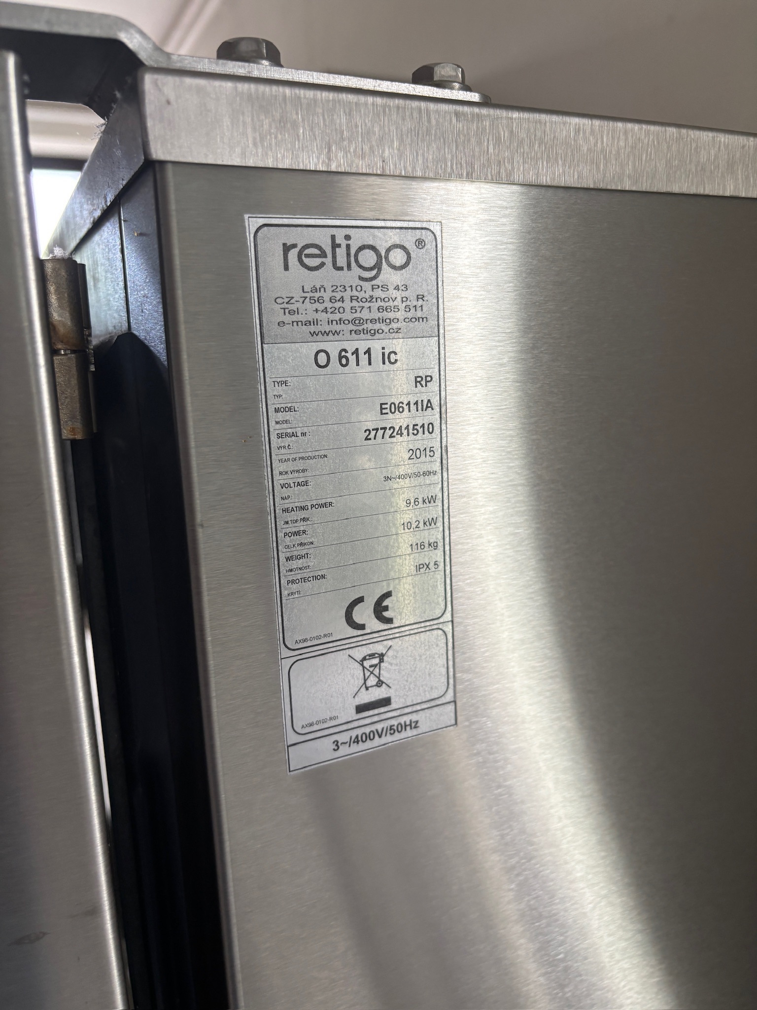 SELT / SOLD Retigo Orange Vision O 611 iC á gufuofn á standi, 6 skúffur 8