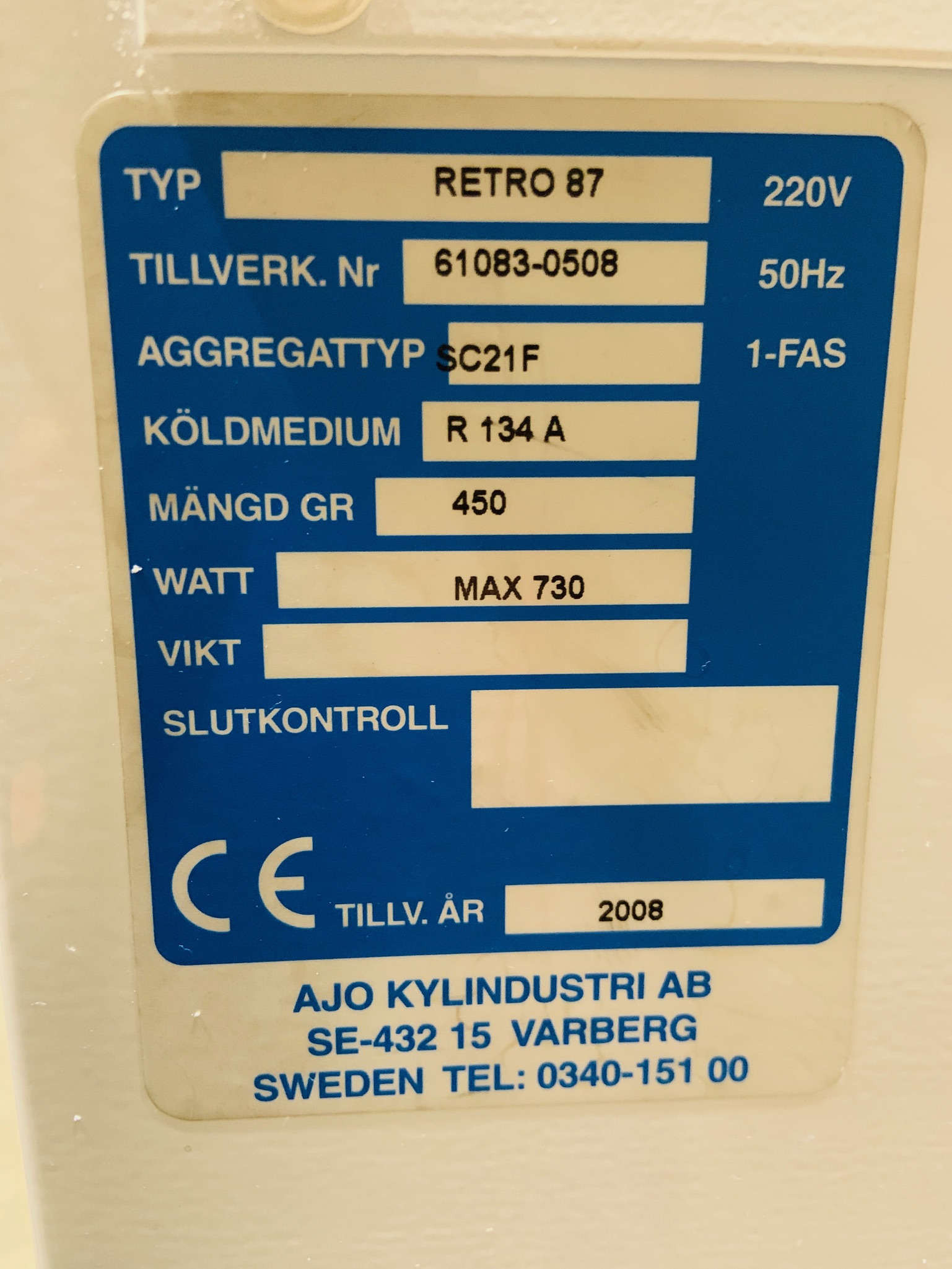 SELT / SOLD AJO kælir TYP Retro 87 11
