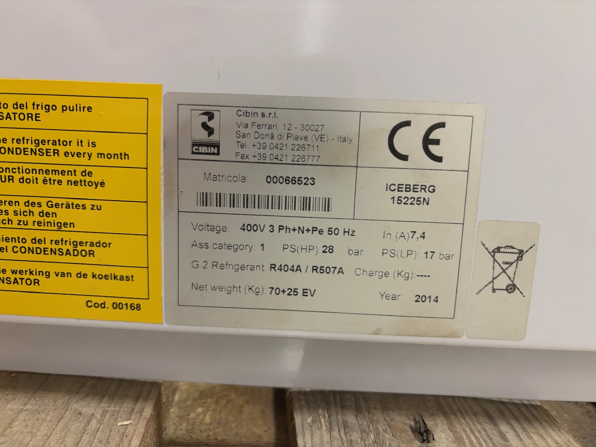 SELT / SOLD Cibin kælikerfi R-404A 13