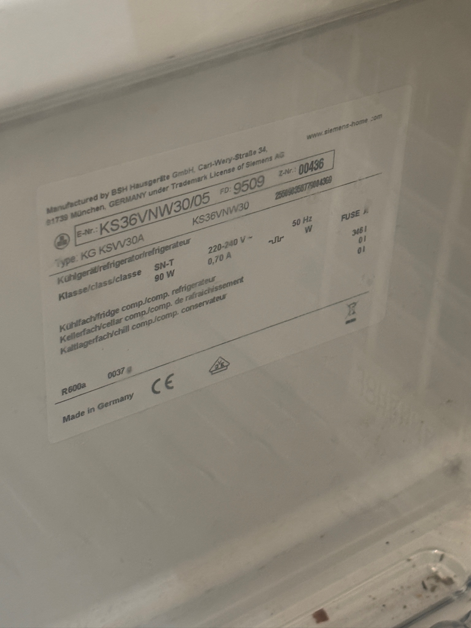 SELT/SOLDSiemens iQ100 kæliskápur, H186sm. 4
