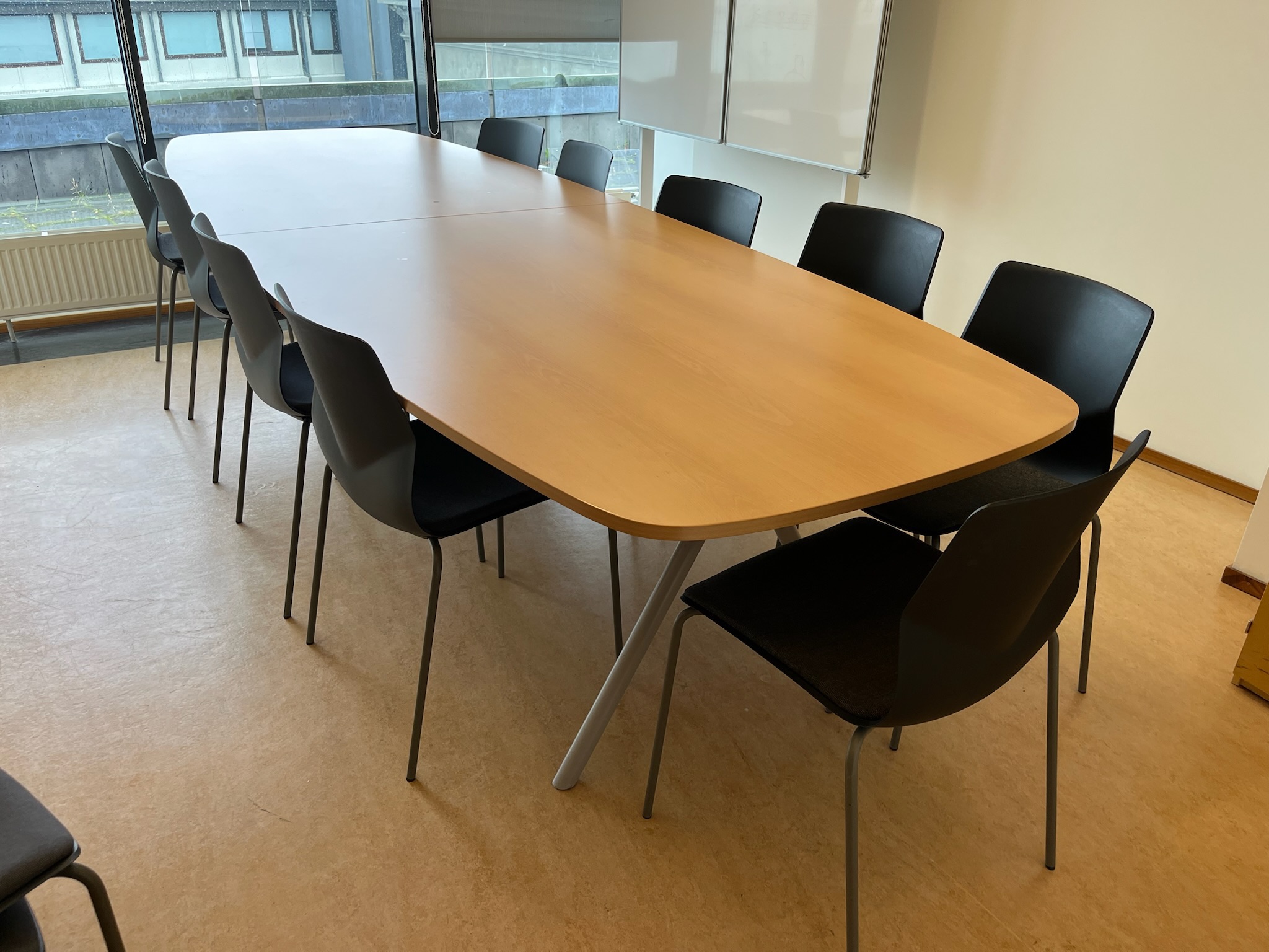 SELT / SOLD Fundarborð, 10-12 manna, L360xB120xH73sm.