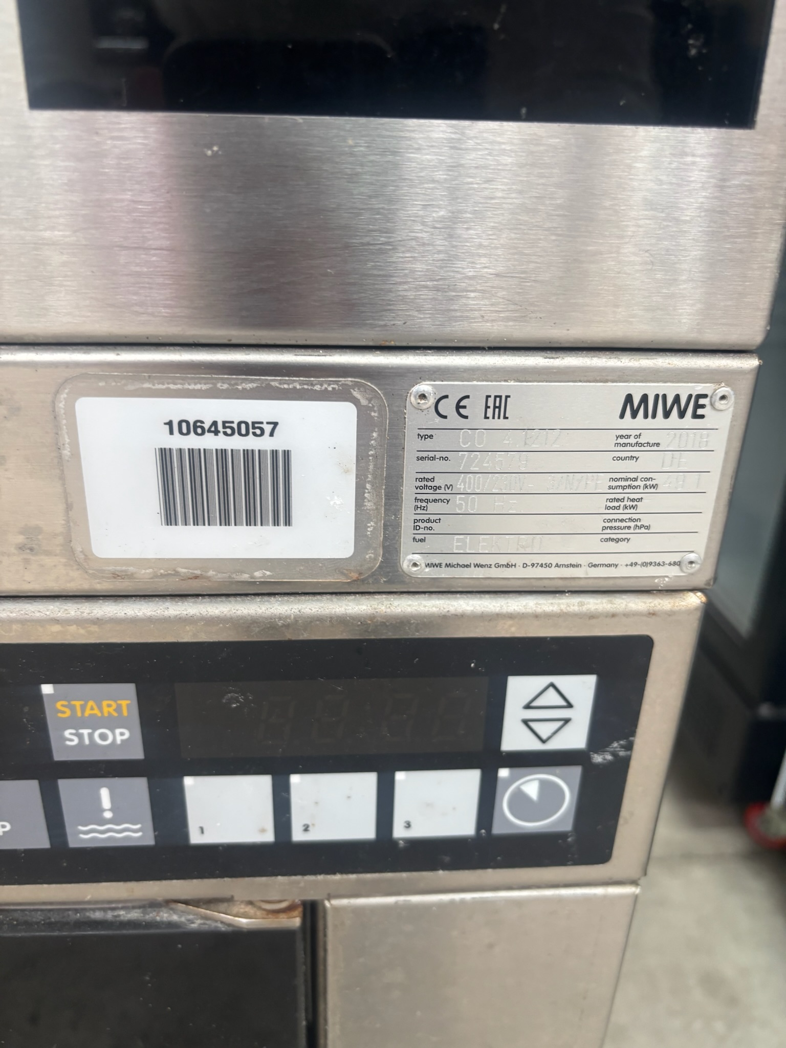 MIWE 4ra hæða ofn, H224xB152xD178sm. 7