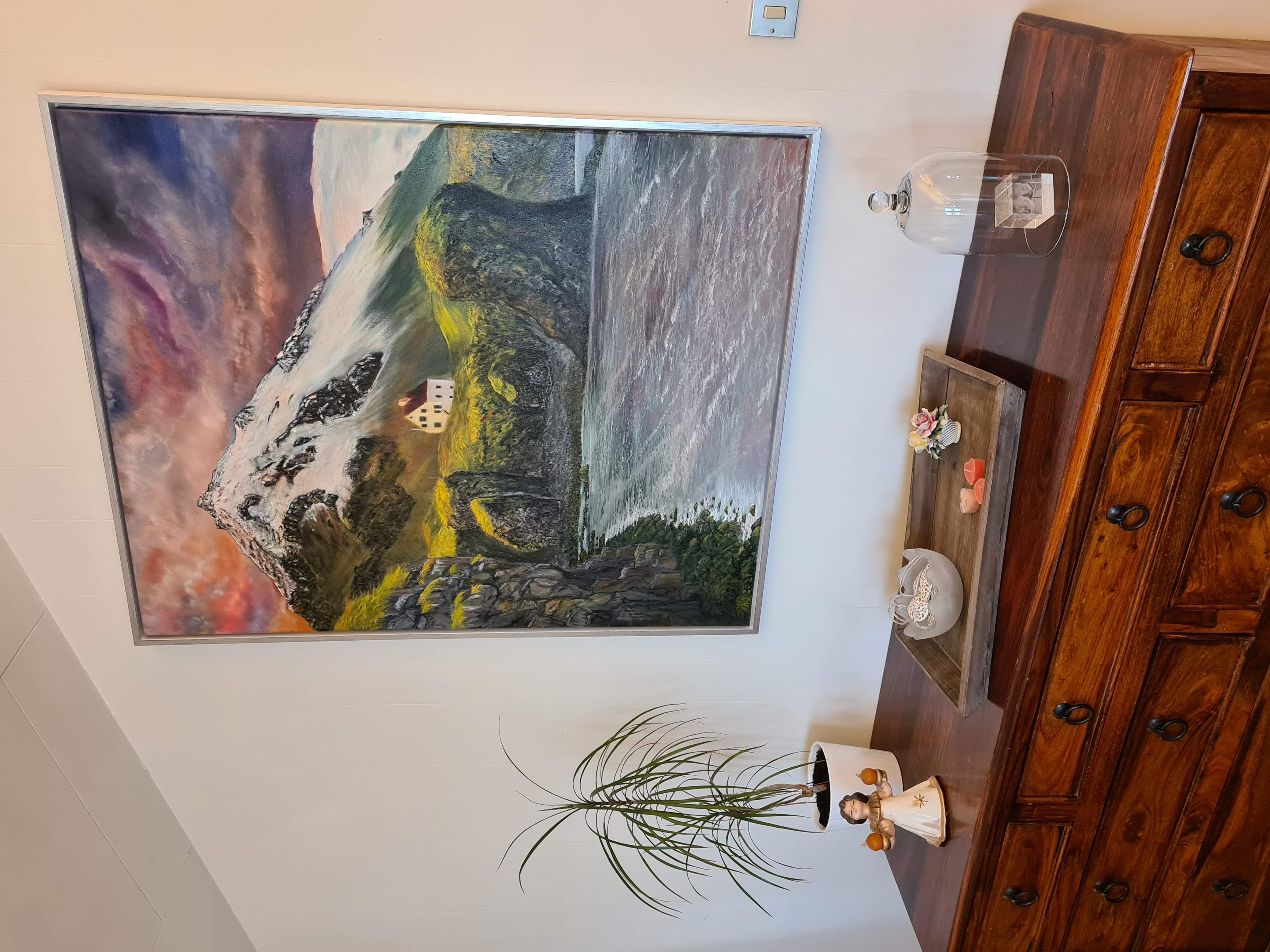 Selt - málverk: Staðið á bryggjunni við Arnarstapa. 2