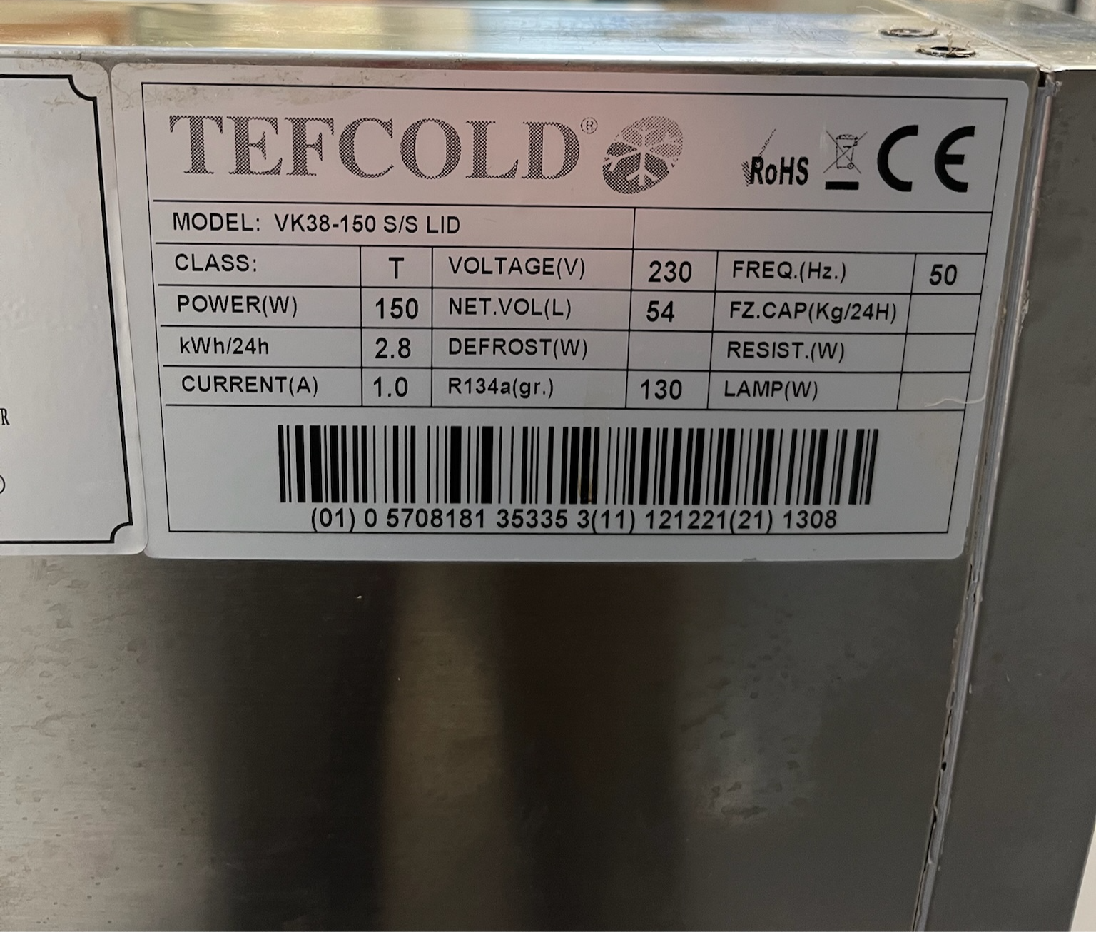 SELT / SOLD Tefcold kælirenna frá BVT, B150xD40sm. 5