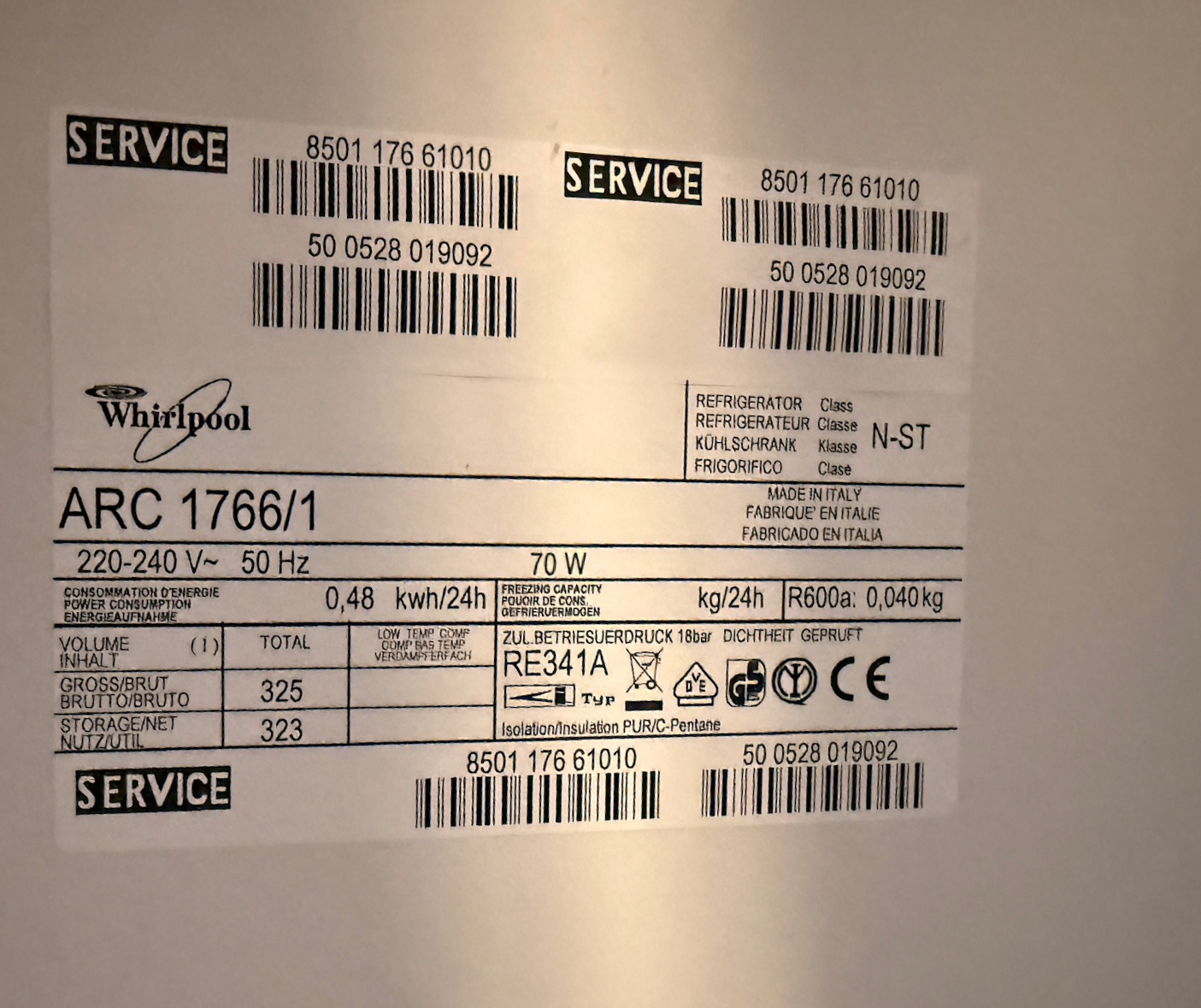 SELT / SOLD Whirlpool kæliskápur 3