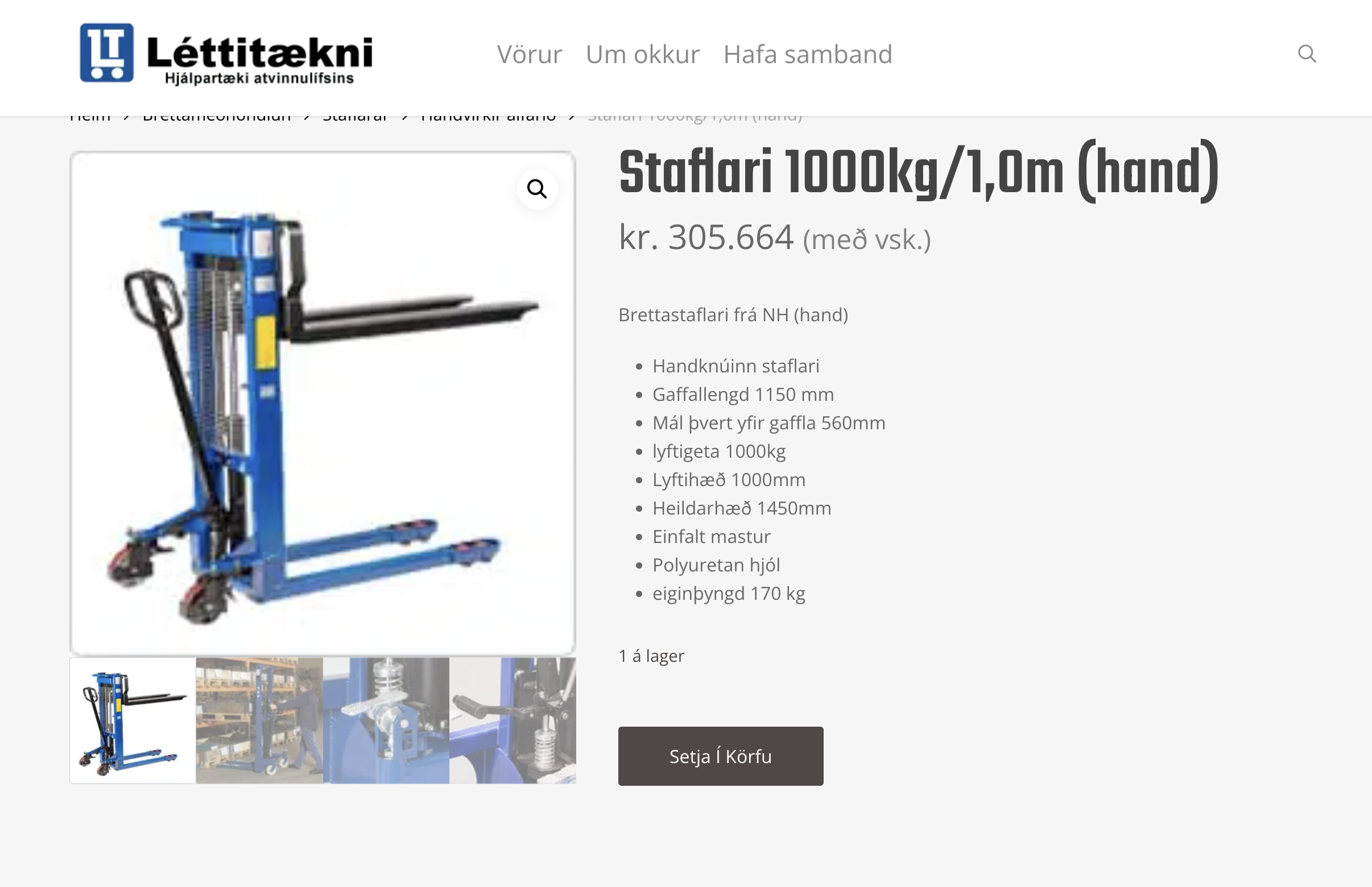 SELT / SOLD - Staflari 1000kg/1,0m (hand) 9