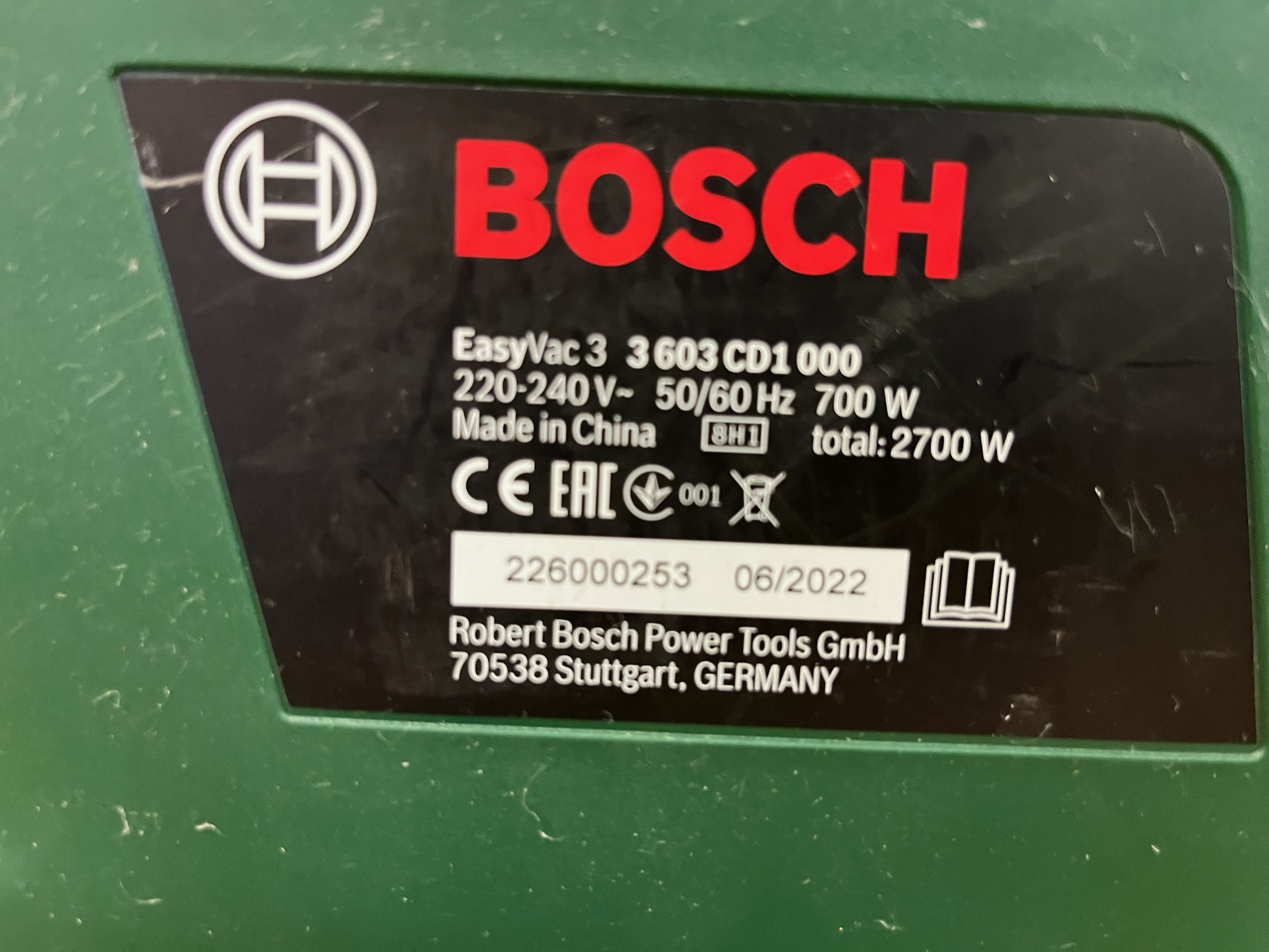 SELT / SOLD Bosch EasyVac 3 ryksuga frá Byko 7