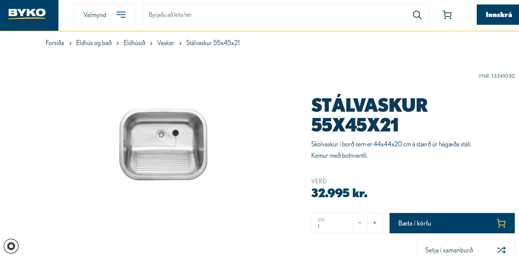SELT / SOLD Vaskur 50 sm. og blöndunartæki pnr. 102 3