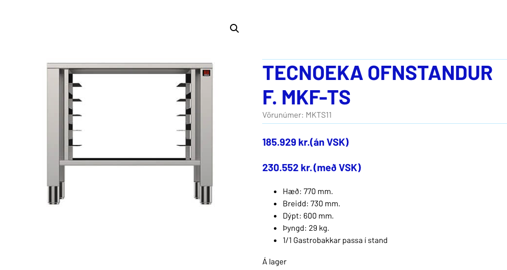 SELT / SOLD TecnoEKA gufuofn á standi frá BVT, 11 skúffur 9