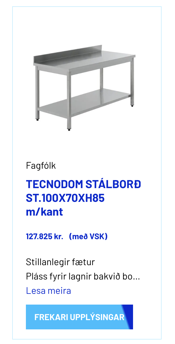SELT / SOLD Nýlegt Vitrum stálborð frá BVT - B90xD65xH90 5