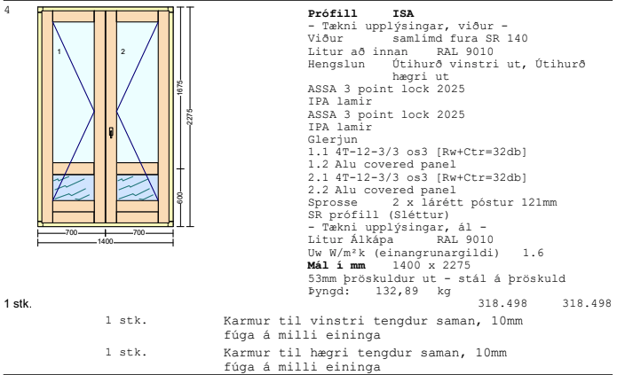 SELT/SOLDGluggastykki - Ónotuð - 5 stk. 9