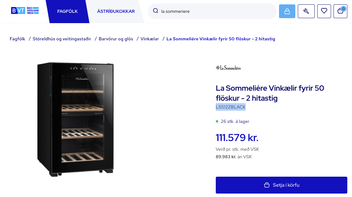 SELT / SOLD La Sommelieré vínkælir frá BVT, 50 flöskur - Sem nýr 5